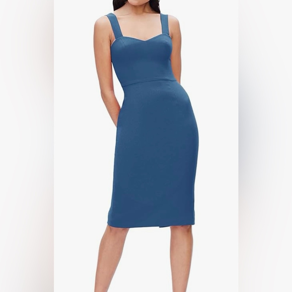 NWOT. Dress the Population Nicole Sweetheart Neck Bodycon Midi Dress size Medium
